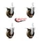 Service Caster 4 Inch High Temp Phenolic 7/8 Inch Square Stem Caster Set Total Lock Brake SCC SCC-SQTTL20S414-PHSHT-78-4 - alternate 4
